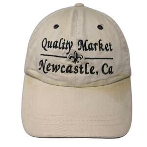 CSI Quality Market Newcastle Ca Beige Cotton Baseball Cap Strapback Fleur-De-Lis